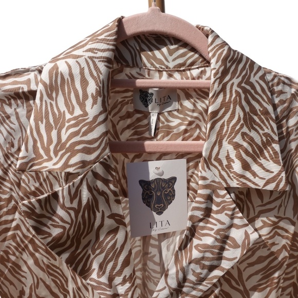 Lita By ciara Revolve Romper Animal Print NWT Size Large $348 summer style - Picture 5 of 9